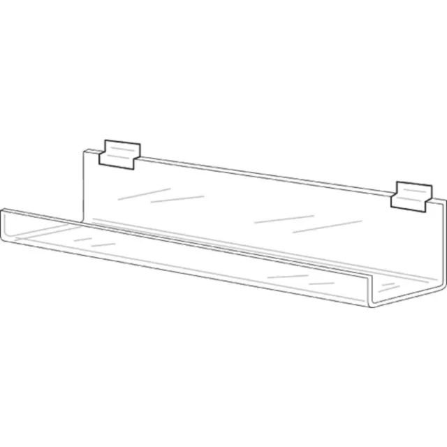 Slatwall Shelf with Lip, Clear 24" Long