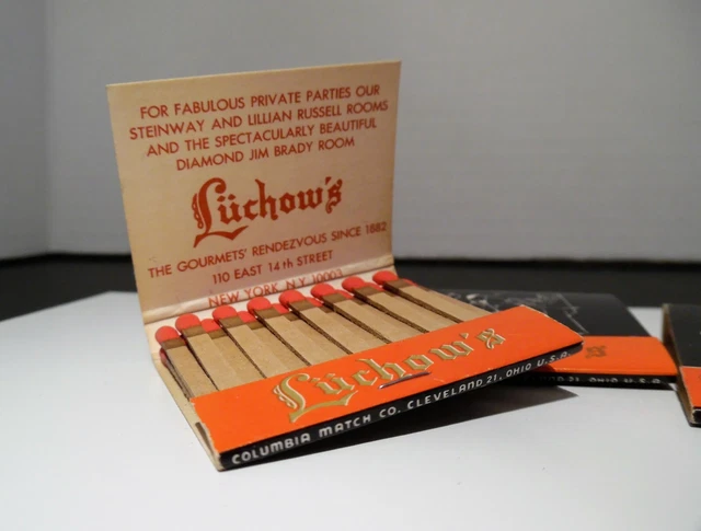 Vintage Luchows German Restaurant - New York City, NYC - Matchbooks X 5 2