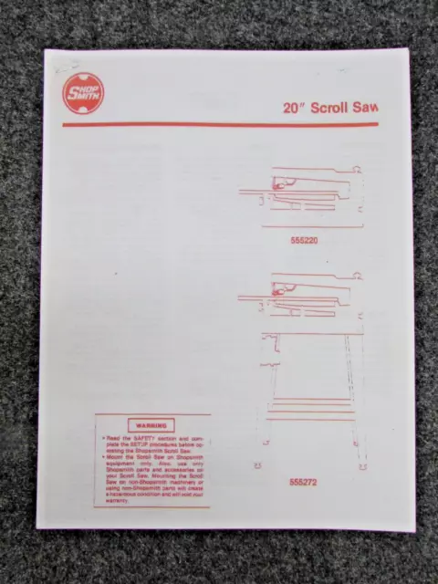 "SIERRA DE DESPLAZAMIENTO DE 20" MANUAL DEL PROPIETARIO, No. 555220 y 555272