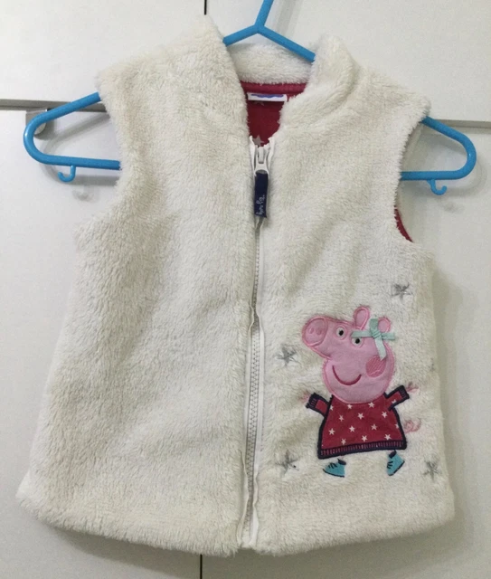 M&CO Cream white embroided PEPPA PIG Gillet(3-4 years old girl)