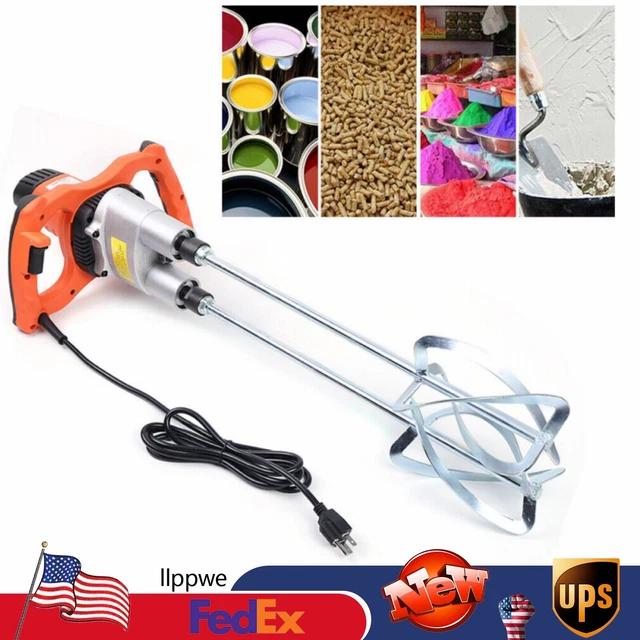 Electric Mortar Cement Mixer Grout Plaster Double Paddle Paint Glue Cement Tile