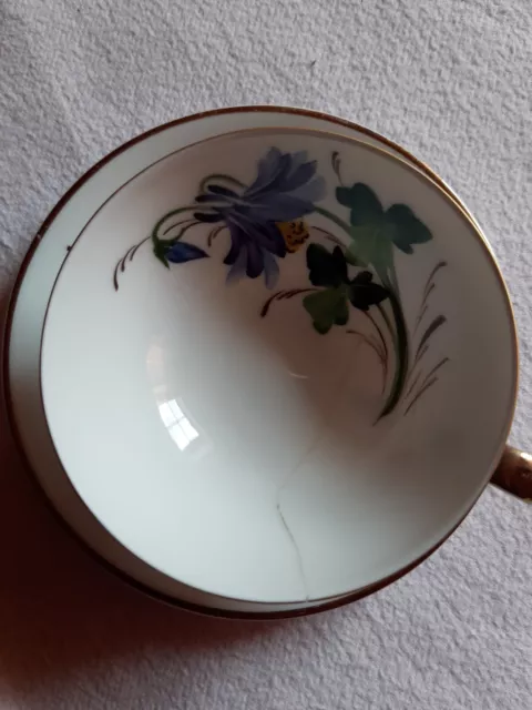 Johann Haviland Bavaria Mokkatasse mit Untertasse, handgemalt Goldrand, Vintage