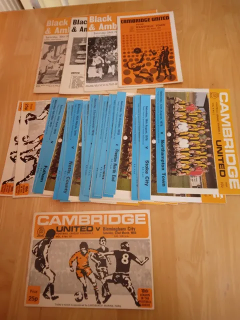 Collection of 26 Cambridge Utd 1970's & 1980's Home football Programmes