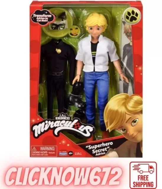 Miraculous Adrien to Cat Noir Secret Superhero Fashion Doll Brand New