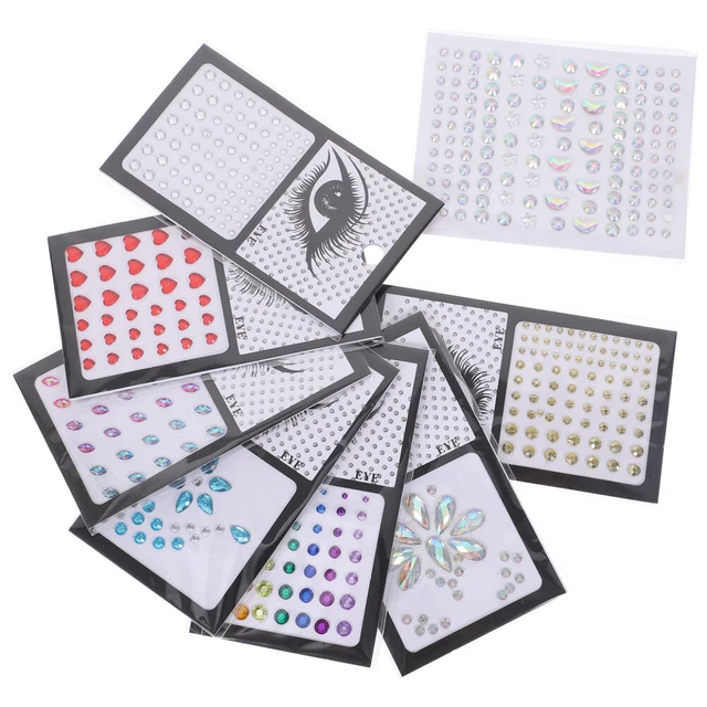 8 Sheets Kristallgesicht Meerjungfrau Strass-Aufkleber Für Das Nail Decoration