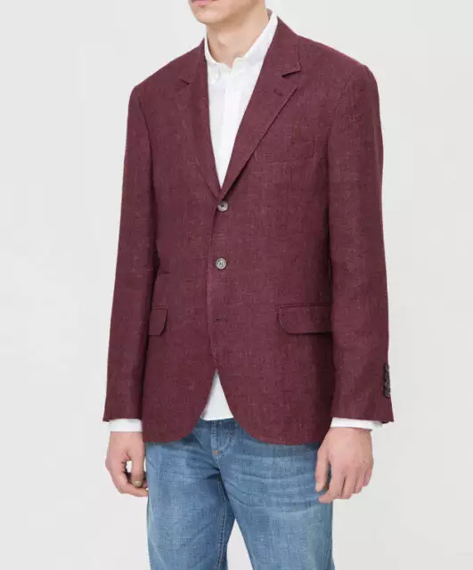 New Brunello Cucinelli Plum Linen Wool Silk Sport Coat Blazer Size 40~$2900 NWT