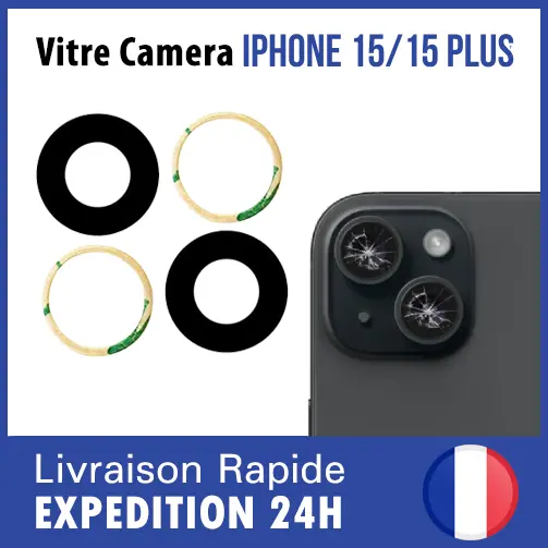 iPhone 15/15 Plus vitre lentille camera arrière appareil photo lens verre glass