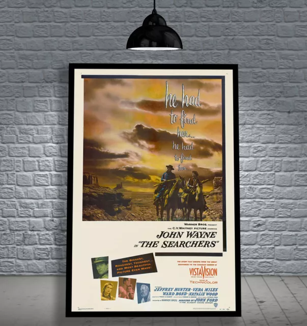 The Searchers 1956 John Wayne Framed Movie Poster Print Cinema A1 & 60X40Cm