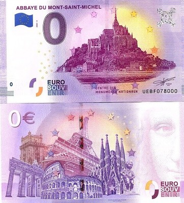 2022 Billet Euro Souvenir 50 LE MONT-SAINT-MICHEL Abbaye 3 