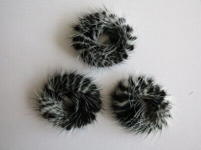 3pcs/set of real mink fur scrunchies hair band ponytail holders elastic band gwm