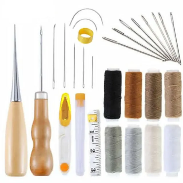 new 29pcs Leather Craft Tools Hand Stitching Sewing Kit Repair Needle Stitching