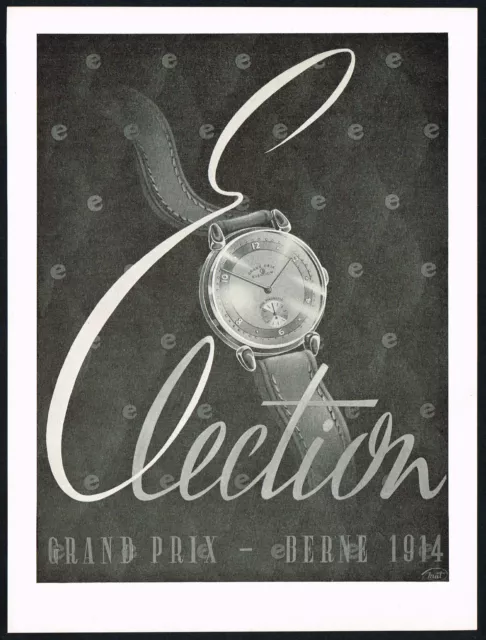 1940s Vintage Election Grand Prix Watch Mid Century Art Print Ad