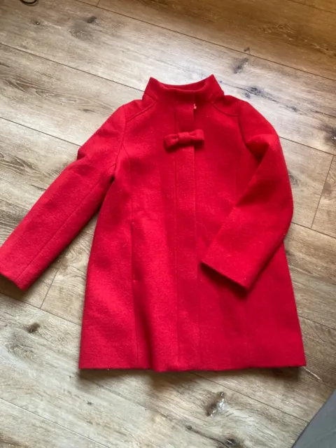 J.Crew Crewcuts girls red wool bow coat, size 8