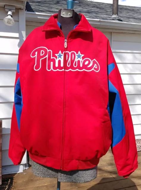 Majestic Philadelphia Phillies Baseball Jacket Fleece Lined MLB Mens Size Medium