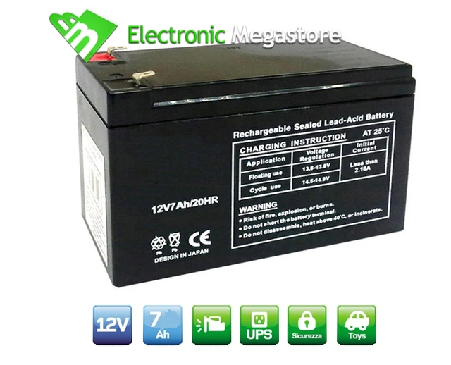 Batteria 12v 7ah Per Allarme Batterie Piombo Per Leoch DJW12-9.0 - AMP90106 Battery Ups 12v 9ah - Foto 4