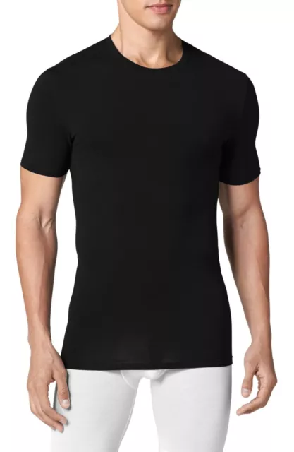 Tommy John Men's Second Skin Staytucked Crew Neck Tshirt Black Medium