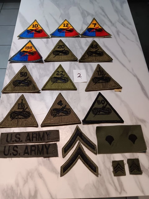 USA ARMY ARMORED Corps Shoulder Patches and Rank Insignia Lot 2 EUR 10 ...