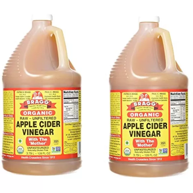 Bragg Organic Apple Cider Vinegar, Raw, Unfiltered, with the Mother, 128 Ounce -