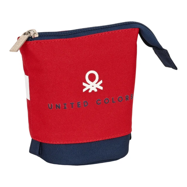 Federmäppchen stehend Benetton United Rot Weiß Marineblau [8 x 19 x 6 cm]