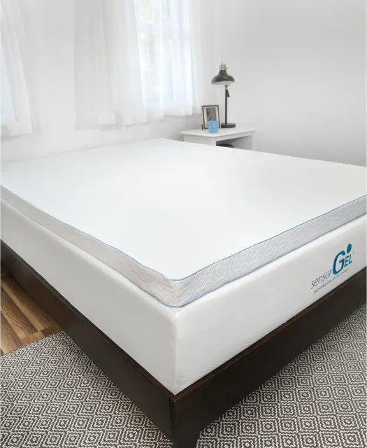 SensorGel KING Mattress Topper Bed Arctic 3" Memory Foam Cool WHITE Solid J0Y128