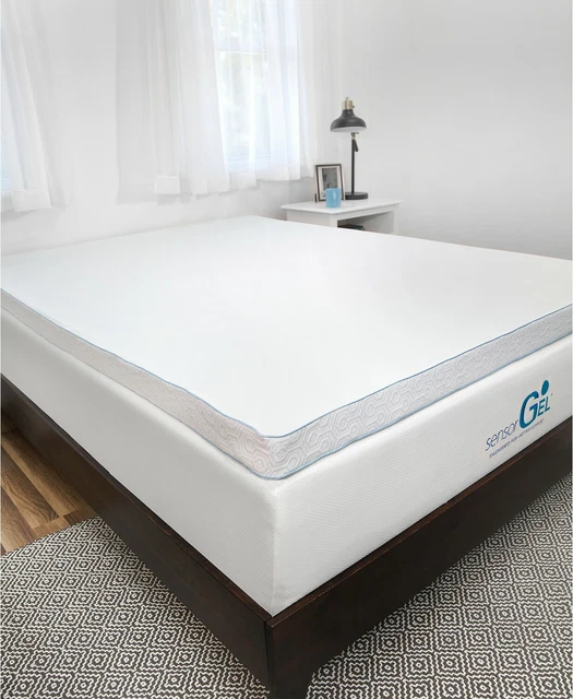 SensorGel KING Mattress Topper Bed Arctic 3" Memory Foam Cool WHITE Solid J0Y128