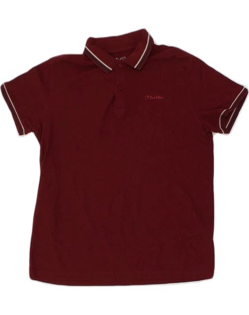 LOTTO MENS POLO Shirt EU 56 2XL Maroon Cotton JS03 £8.74 PicClick UK