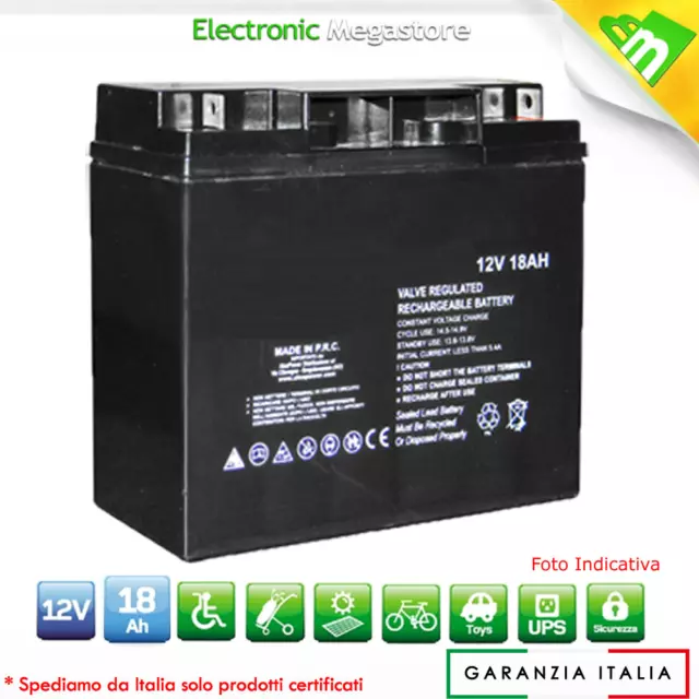 Batteria come Fiamm FG21803 Batteria AGM ermetica al piombo 12V 18Ah 18 AMPERE