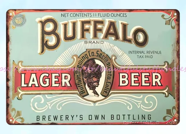 buffalo lager beer metal tin sign home kitchen wall restaurant pub