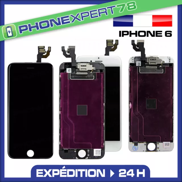 Ecran Lcd Complet Sur Chassis + Vitre Tactile Iphone 6 Noir Ou Blanc