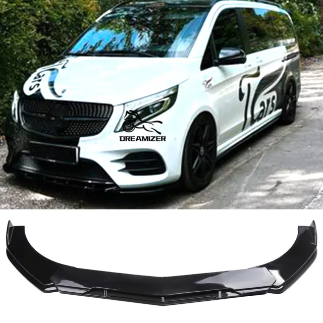 Schwarz Glanz Front Spoiler Vorne Stoßstange Lippe für Mercedes V-Klasse W447