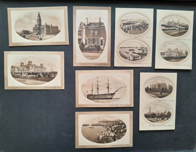 Group Of Eight Portsmouth and Southsea Postcards - J. Welch & Sons