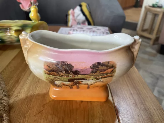 Vintage Alfred Meakin Country Scene Vase