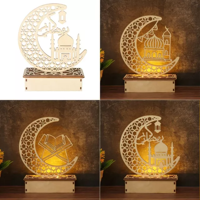 Plaque en bois exquise décoration islamique ramadan lune étoile Aïd Moubarak