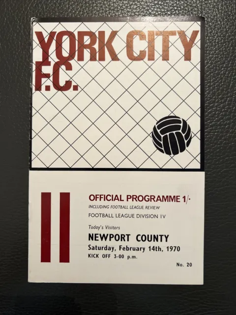14.2.1970. York City v Newport County (Div 4).