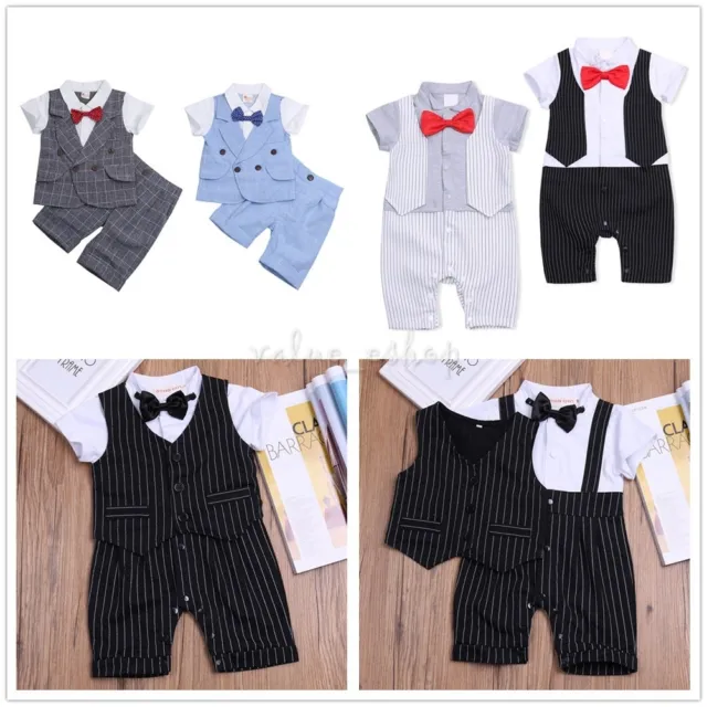 Kids Toddler Baby Boys Wedding Formal Tuxedo Suit Gentleman Outfits Wear Suit