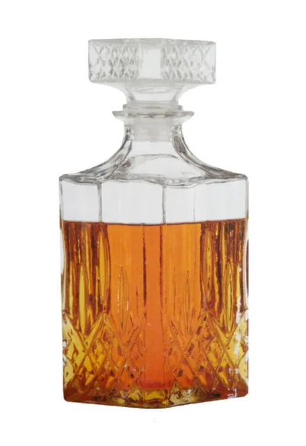 Whiskey Karaffe aus Glas Whisky Cognac Bourbon Flasche mit Verschluss 900ml