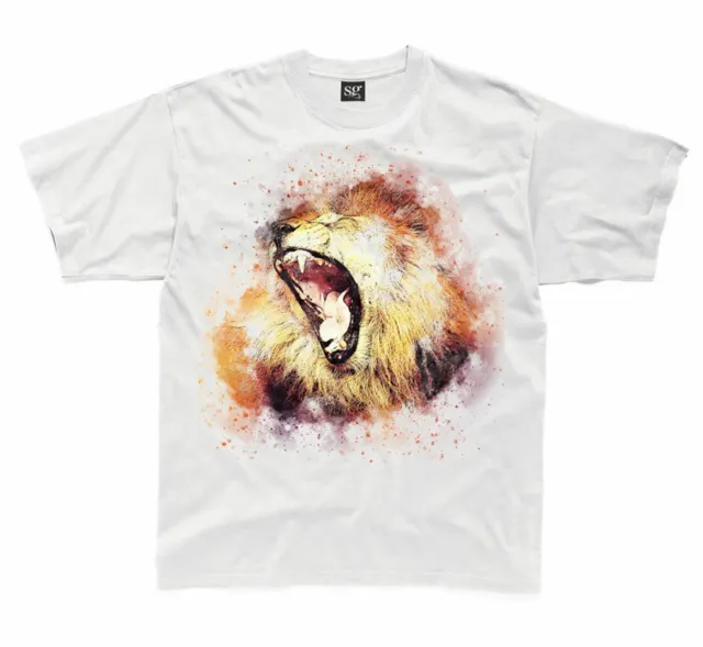 Male Lion Animal Design Drawing Children's Unisex T Shirt