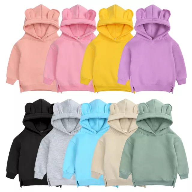 Toddler Kids Infant Baby Boy Girl Cute Bear Ear Hoodies Sweatshirt Tops Clothes 2