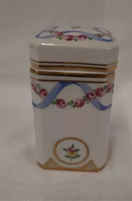 Sachs Dresden Carl Theime Potschapel - Caddy  - Ribbon and Roses - Lidded Box