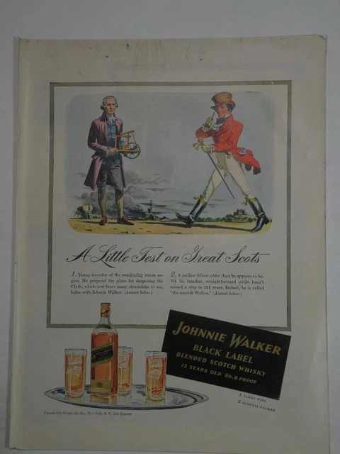 Magazine Ad* - 1941 - Johnnie Walker Black Label  Whiskey - World War II