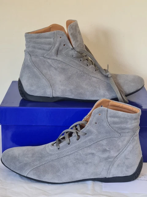 SPARCO MONZA GP1 Mens Grey Suede Leather Driving Boots Shoes Size 44 NEW UK 9.5 89.99 PicClick UK