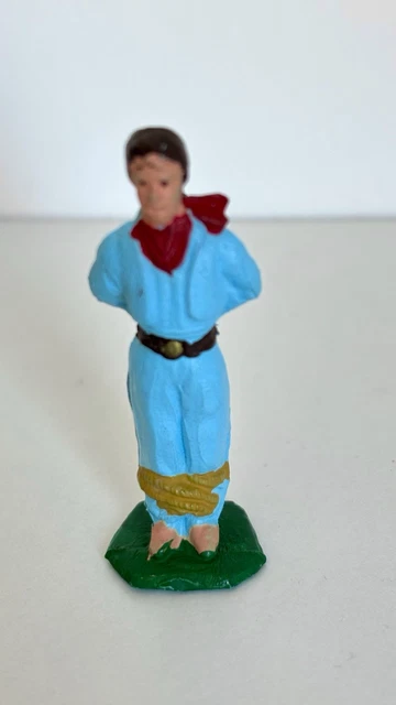 Figurine Cowboy Far West Starlux - Plastique Dur 55 Mm - Occasion Vintage