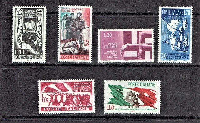 1965 ITALY 20th Anniv Italian Resistance COMPLETE SET OF 6 Sc#903-8 MINT/NH/OG *