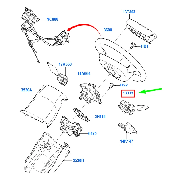 FORD TRANSIT CONNECT MK1 Steering Column Indicator Switch 1362587 NEW ...