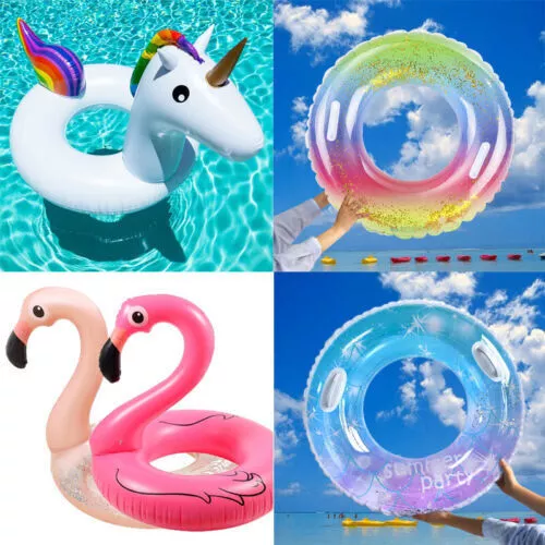 Adults Kid Inflatable Swimming Ring Flamingo Unicorn Swim Pool Beach Floats Toys