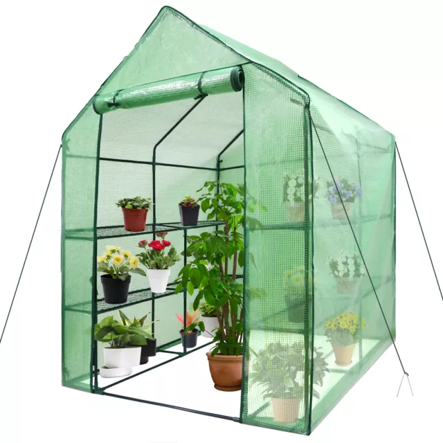 8 Shelves Greenhouse Portable Mini Walk In Outdoor MINI Planter House 3 Tiers