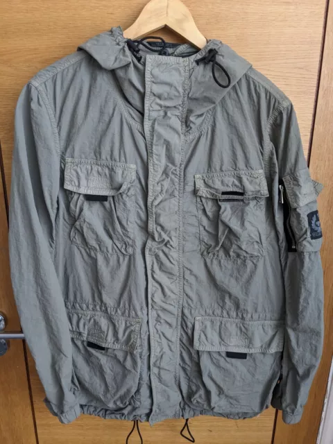 MENS SIZE L 50 Belstaff Green smoke Pallington Jacket 100.00