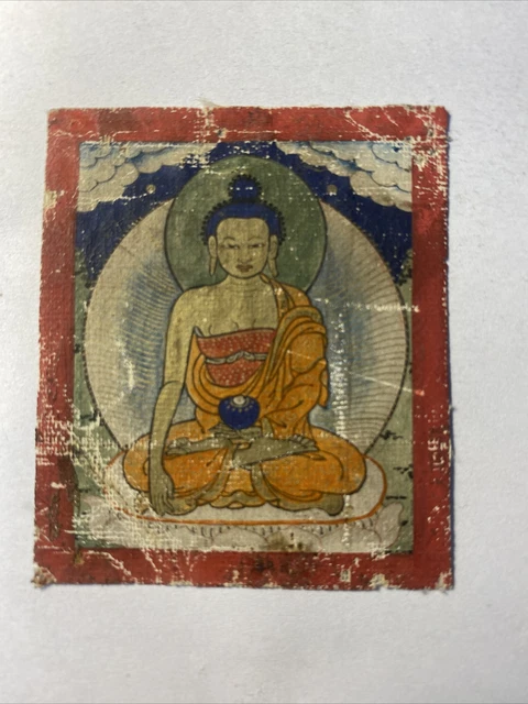 Mongolian Tibetan Buddhist miniature Tsakli Thangka painting  Mongolia 5.5x6