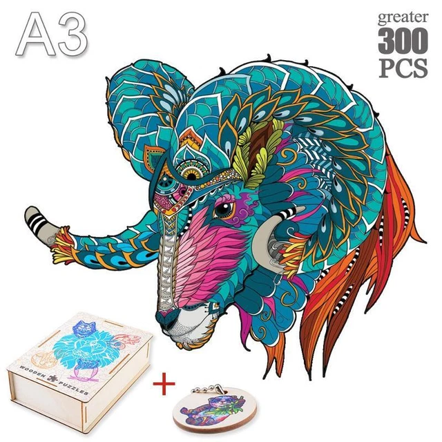 Animal Jigsaw Puzzles Colorful Intellectual Toy Creative Wooden Kids Game Gifts 9