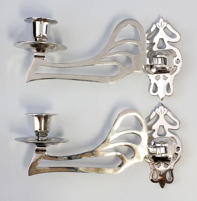 9977094 Par de Lámparas de Piano Lámpara Niquelado Plata L22cm
